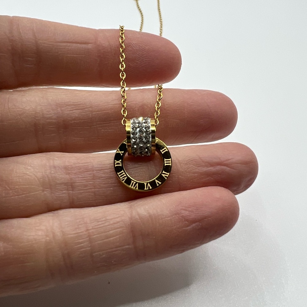 Gold Plated Stainless Steel Necklace W/Pendant NEW